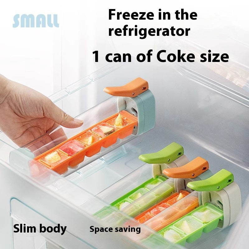 Food-Grade Ice Cube Mold with Storage Box: Press Ice Tray for Easy Ice Making