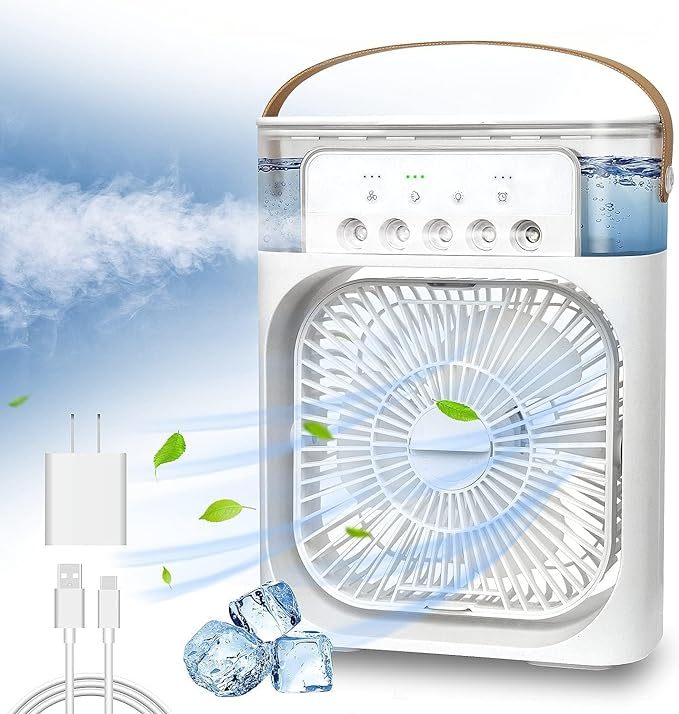 Portable Air Conditioner Fan, 3 Wind Speeds & 3 Spray Modes