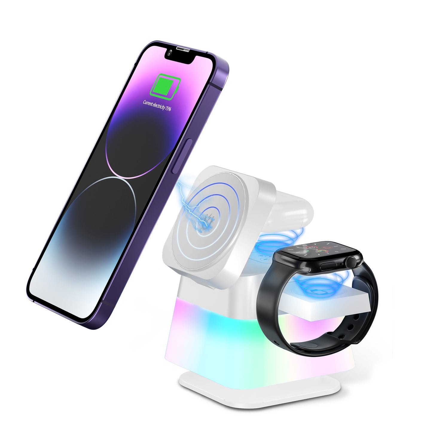 AuraCharge 360: The Ultimate Multi-Color Wireless Charging Station