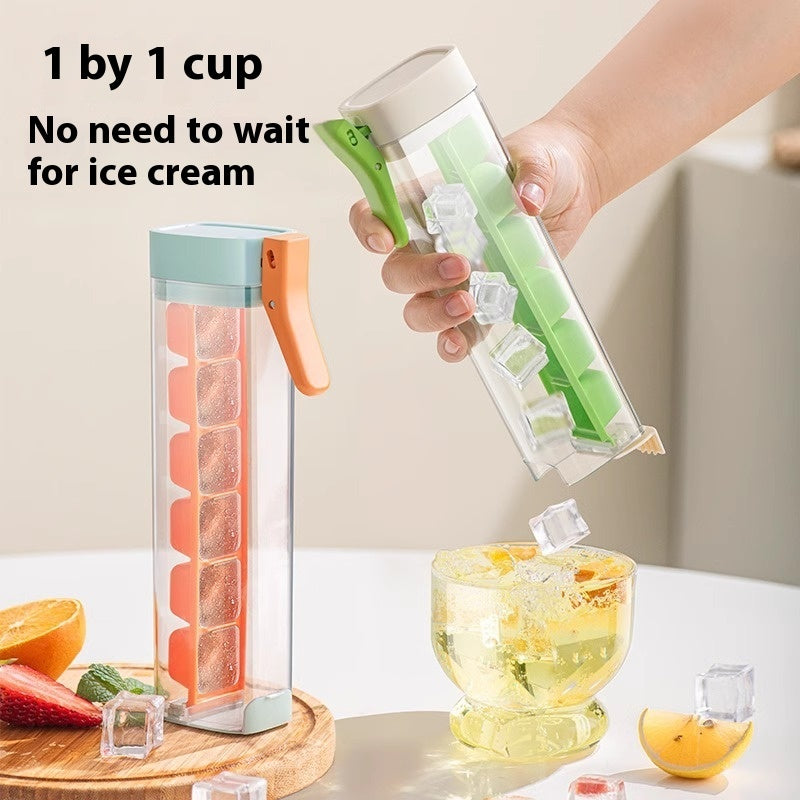 Food-Grade Ice Cube Mold with Storage Box: Press Ice Tray for Easy Ice Making